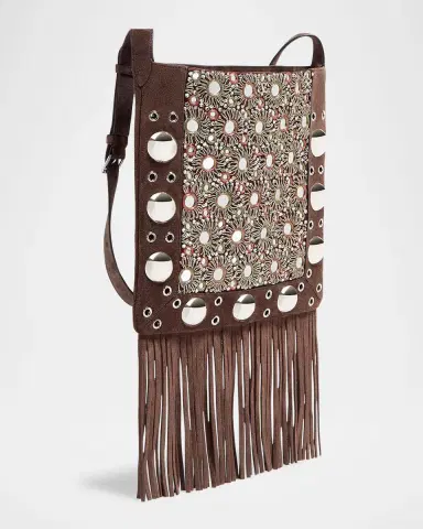 Valentino Garavani Nellcote Medium Studded Fringed Suede Crossbody Bag | Thumbnail 7 Valentino Garavani Nellcote Medium Studded Fringed Suede Crossbody Bag | Thumbnail 7
