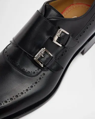Christian Louboutin Men's Sartok Leather Double-Monk Strap Loafers | Thumbnail 3 Christian Louboutin Men's Sartok Leather Double-Monk Strap Loafers | Thumbnail 3