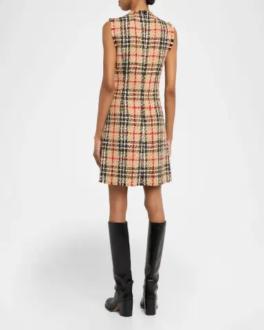 Burberry Abigail Check Wool-Blend Bouclé Mini Dress | Thumbnail 3 Burberry Abigail Check Wool-Blend Bouclé Mini Dress | Thumbnail 3