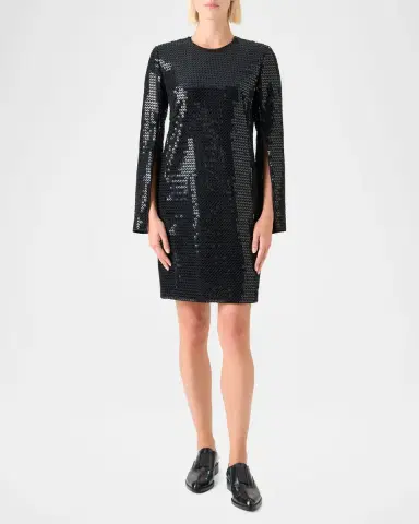 Akris Corded Sequin Short Cocktail Dress | Thumbnail 2 Akris Corded Sequin Short Cocktail Dress | Thumbnail 2