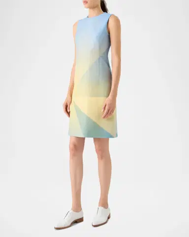 Akris Sunbeam Print Silk Sleeveless Dress | Thumbnail 4 Akris Sunbeam Print Silk Sleeveless Dress | Thumbnail 4
