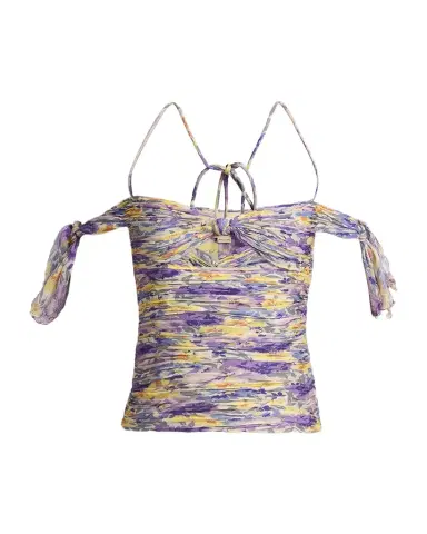 Valentino Garavani Off-The-Shoulder Ruched Floral Silk Cutout Top | Thumbnail 1 Valentino Garavani Off-The-Shoulder Ruched Floral Silk Cutout Top | Thumbnail 1