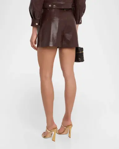 ALICE + OLIVIA Conry Vegan Leather Trouser Shorts | Thumbnail 3 ALICE + OLIVIA Conry Vegan Leather Trouser Shorts | Thumbnail 3