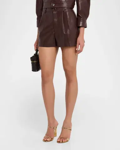 ALICE + OLIVIA Conry Vegan Leather Trouser Shorts | Thumbnail 4 ALICE + OLIVIA Conry Vegan Leather Trouser Shorts | Thumbnail 4