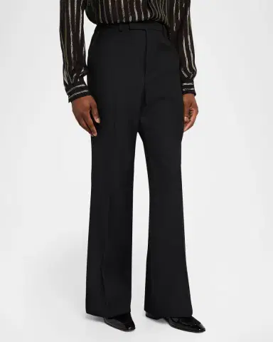 Valentino Garavani Men's Wool Blend Straight Leg Trousers | Thumbnail 4 Valentino Garavani Men's Wool Blend Straight Leg Trousers | Thumbnail 4