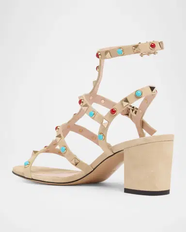 Valentino Garavani 60mm Rockstud Suede City Sandals | Thumbnail 2 Valentino Garavani 60mm Rockstud Suede City Sandals | Thumbnail 2