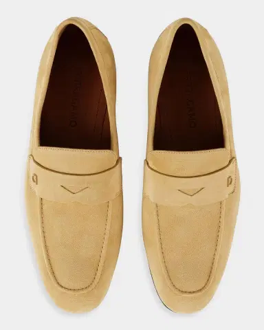 Ferragamo Men 's Tiberio Suede Penny Loafers | Thumbnail 3 Ferragamo Men 's Tiberio Suede Penny Loafers | Thumbnail 3