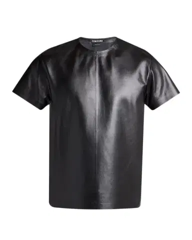 Tom Ford Men's Napa Leather Short-Sleeve Shirt | Thumbnail 1 Tom Ford Men's Napa Leather Short-Sleeve Shirt | Thumbnail 1