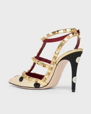 Valentino Garavani 100mm Rockstud Sequined Metallic Leather Caged Pumps | Thumbnail 2 Valentino Garavani 100mm Rockstud Sequined Metallic Leather Caged Pumps | Thumbnail 2