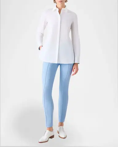 Akris Contrast-Cuff Cotton Poplin Button-Down Shirt | Thumbnail 2 Akris Contrast-Cuff Cotton Poplin Button-Down Shirt | Thumbnail 2