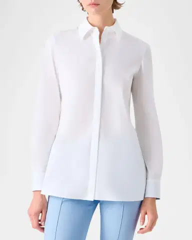 Akris Contrast-Cuff Cotton Poplin Button-Down Shirt | Thumbnail 4 Akris Contrast-Cuff Cotton Poplin Button-Down Shirt | Thumbnail 4