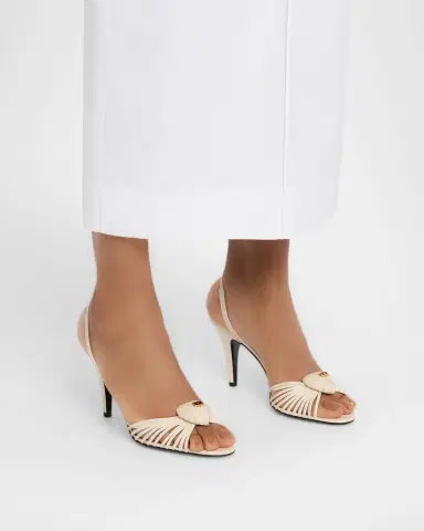 Valentino Garavani 85mm Royal Heart VLogo Leather Slingback Sandals | Thumbnail 2 Valentino Garavani 85mm Royal Heart VLogo Leather Slingback Sandals | Thumbnail 2