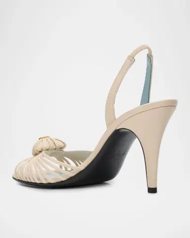 Valentino Garavani 85mm Royal Heart VLogo Leather Slingback Sandals | Thumbnail 4 Valentino Garavani 85mm Royal Heart VLogo Leather Slingback Sandals | Thumbnail 4