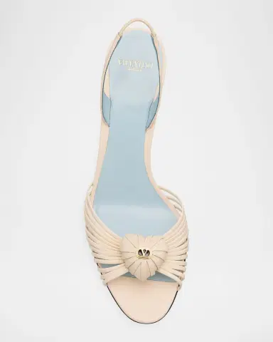 Valentino Garavani 85mm Royal Heart VLogo Leather Slingback Sandals | Thumbnail 6 Valentino Garavani 85mm Royal Heart VLogo Leather Slingback Sandals | Thumbnail 6