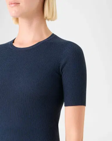 Akris Cotton Silk Short-Sleeve Sweater | Thumbnail 5 Akris Cotton Silk Short-Sleeve Sweater | Thumbnail 5