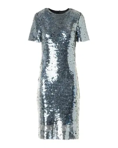 Akris Lucid Sequined Tulle Short-Sleeve Dress | Thumbnail 1 Akris Lucid Sequined Tulle Short-Sleeve Dress | Thumbnail 1