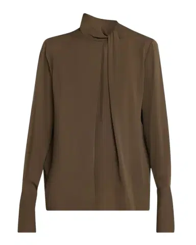 TOM FORD Twisted-Neck Silk Long-Sleeve Shirt | Thumbnail 1 TOM FORD Twisted-Neck Silk Long-Sleeve Shirt | Thumbnail 1
