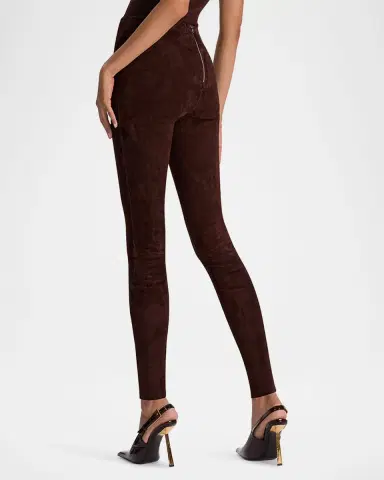ALICE + OLIVIA Lennox Mid-Rise Suede Leggings | Thumbnail 3 ALICE + OLIVIA Lennox Mid-Rise Suede Leggings | Thumbnail 3