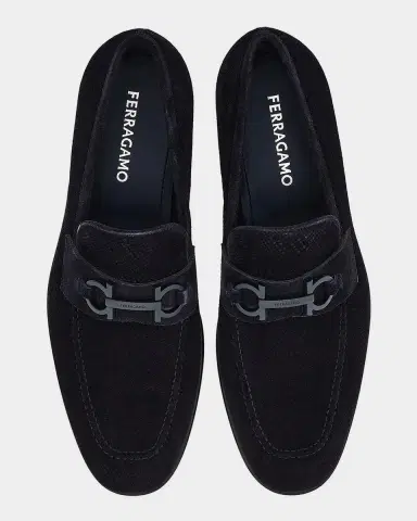 Ferragamo Men 's Foster Textured Suede Gancini Bit Loafers | Thumbnail 5 Ferragamo Men 's Foster Textured Suede Gancini Bit Loafers | Thumbnail 5
