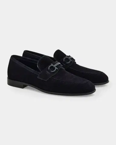 Ferragamo Men 's Foster Textured Suede Gancini Bit Loafers | Thumbnail 7 Ferragamo Men 's Foster Textured Suede Gancini Bit Loafers | Thumbnail 7