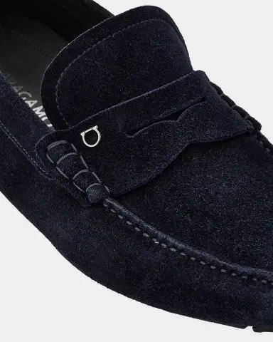 Ferragamo Men 's Petite-Gancini Suede Driving Loafers | Thumbnail 2 Ferragamo Men 's Petite-Gancini Suede Driving Loafers | Thumbnail 2