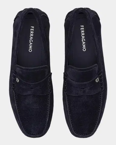 Ferragamo Men 's Petite-Gancini Suede Driving Loafers | Thumbnail 3 Ferragamo Men 's Petite-Gancini Suede Driving Loafers | Thumbnail 3