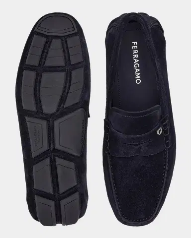 Ferragamo Men 's Petite-Gancini Suede Driving Loafers | Thumbnail 4 Ferragamo Men 's Petite-Gancini Suede Driving Loafers | Thumbnail 4