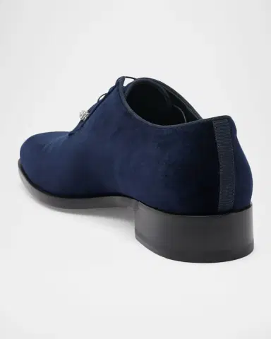 Christian Louboutin Men's Chambeliss Night Strass Velvet Derby Shoes | Thumbnail 2 Christian Louboutin Men's Chambeliss Night Strass Velvet Derby Shoes | Thumbnail 2