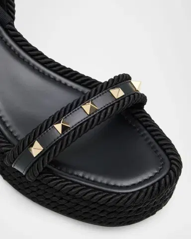 Valentino Garavani 45mm Rockstud Torchon Ankle Strap Espadrille Sandals | Thumbnail 5 Valentino Garavani 45mm Rockstud Torchon Ankle Strap Espadrille Sandals | Thumbnail 5