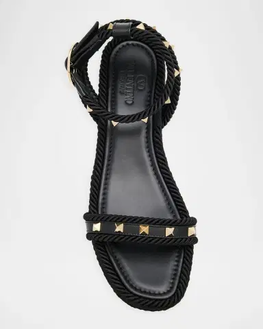 Valentino Garavani 45mm Rockstud Torchon Ankle Strap Espadrille Sandals | Thumbnail 6 Valentino Garavani 45mm Rockstud Torchon Ankle Strap Espadrille Sandals | Thumbnail 6