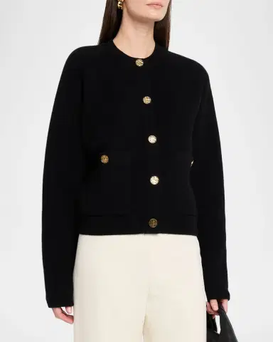 Toteme Cashmere-Wool Hammered Button Cardigan | Thumbnail 4 Toteme Cashmere-Wool Hammered Button Cardigan | Thumbnail 4