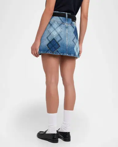 Marc Jacobs Argyle Patchwork Denim Mini Skirt | Thumbnail 3 Marc Jacobs Argyle Patchwork Denim Mini Skirt | Thumbnail 3