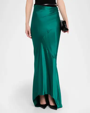 Tom Ford Asymmetric Satin Maxi Skirt With Train | Thumbnail 4 Tom Ford Asymmetric Satin Maxi Skirt With Train | Thumbnail 4