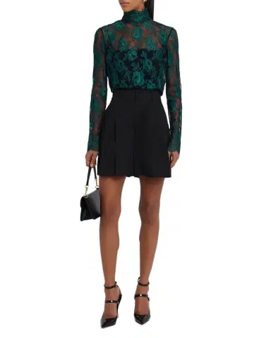 Valentino Garavani Floral Lace High-Neck Top | Thumbnail 1 Valentino Garavani Floral Lace High-Neck Top | Thumbnail 1