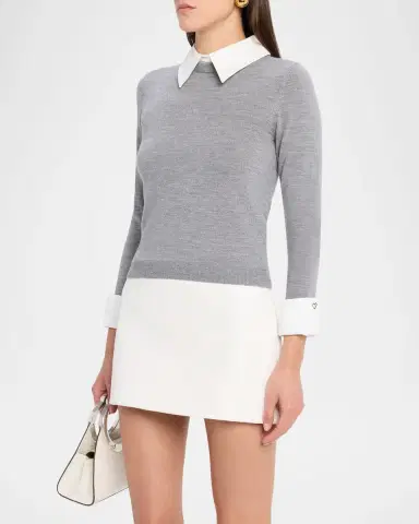 ALICE + OLIVIA Porla Collared Sweater | Thumbnail 4 ALICE + OLIVIA Porla Collared Sweater | Thumbnail 4