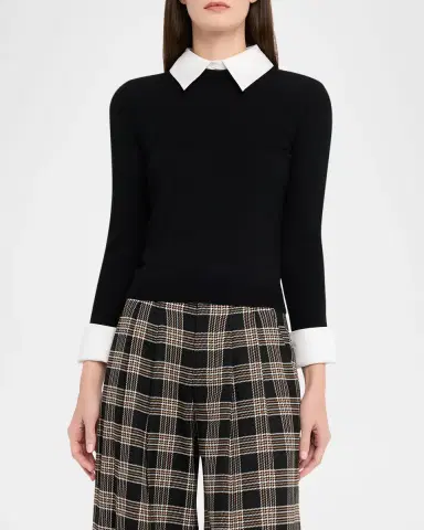 ALICE + OLIVIA Porla Collared Sweater | Thumbnail 4 ALICE + OLIVIA Porla Collared Sweater | Thumbnail 4
