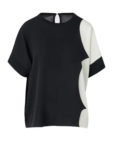 Akris Silk-Front Short-Sleeve Sweater | Thumbnail 1 Akris Silk-Front Short-Sleeve Sweater | Thumbnail 1