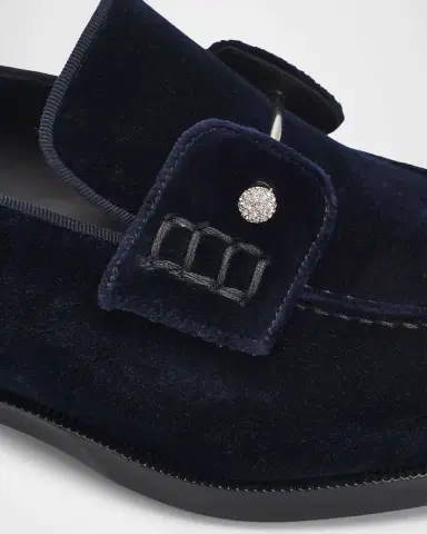 Christian Louboutin Men's Chambelimoc Night Strass Velvet Loafers | Thumbnail 3 Christian Louboutin Men's Chambelimoc Night Strass Velvet Loafers | Thumbnail 3