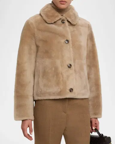 Yves Salomon Short Lamb Shearling Jacket | Thumbnail 3 Yves Salomon Short Lamb Shearling Jacket | Thumbnail 3