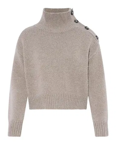 Yves Salomon Buttoned Wool-Cashmere Sweater | Thumbnail 1 Yves Salomon Buttoned Wool-Cashmere Sweater | Thumbnail 1