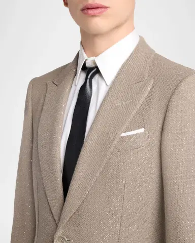Tom Ford Men's Sequin Boucle Peak Lapel Sport Coat | Thumbnail 5 Tom Ford Men's Sequin Boucle Peak Lapel Sport Coat | Thumbnail 5