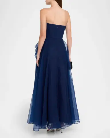 Theia Teresa Draped Strapless Gown | Thumbnail 3 Theia Teresa Draped Strapless Gown | Thumbnail 3