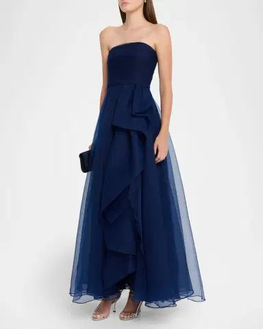Theia Teresa Draped Strapless Gown | Thumbnail 4 Theia Teresa Draped Strapless Gown | Thumbnail 4