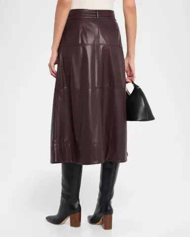 Tanya Taylor Hudley Vegan Leather Midi Skirt | Thumbnail 2 Tanya Taylor Hudley Vegan Leather Midi Skirt | Thumbnail 2