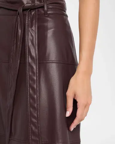 Tanya Taylor Hudley Vegan Leather Midi Skirt | Thumbnail 4 Tanya Taylor Hudley Vegan Leather Midi Skirt | Thumbnail 4