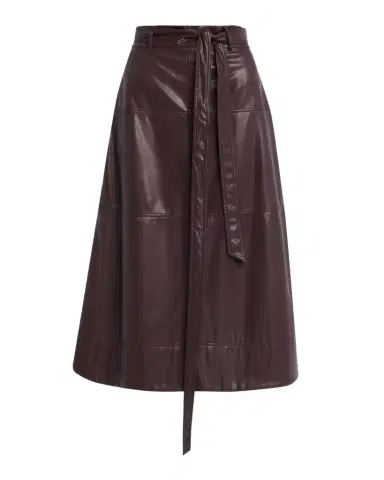 Tanya Taylor Hudley Vegan Leather Midi Skirt | Thumbnail 1 Tanya Taylor Hudley Vegan Leather Midi Skirt | Thumbnail 1