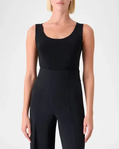 Akris Scoop-Neck Viscose Rib Knit Tank Top | Thumbnail 4 Akris Scoop-Neck Viscose Rib Knit Tank Top | Thumbnail 4