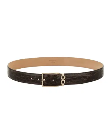 Ferragamo Men 's Gancini Alligator Leather Belt | Thumbnail 1 Ferragamo Men 's Gancini Alligator Leather Belt | Thumbnail 1