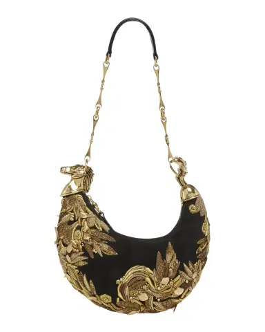 Chloé Chain Horse Bead-Embroidered Shoulder Bag in Suede | Thumbnail 1 Chloé Chain Horse Bead-Embroidered Shoulder Bag in Suede | Thumbnail 1