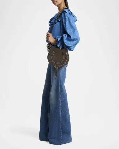 Chloé Marcie Crossbody Bag in Calfskin Suede | Thumbnail 4 Chloé Marcie Crossbody Bag in Calfskin Suede | Thumbnail 4